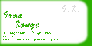 irma konye business card